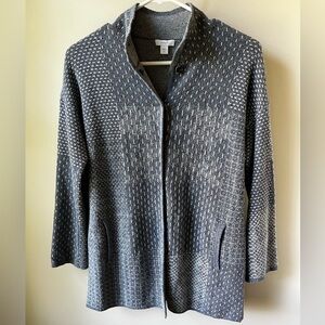 J. Jill Gray Textured Open-Front Knit Cardigan